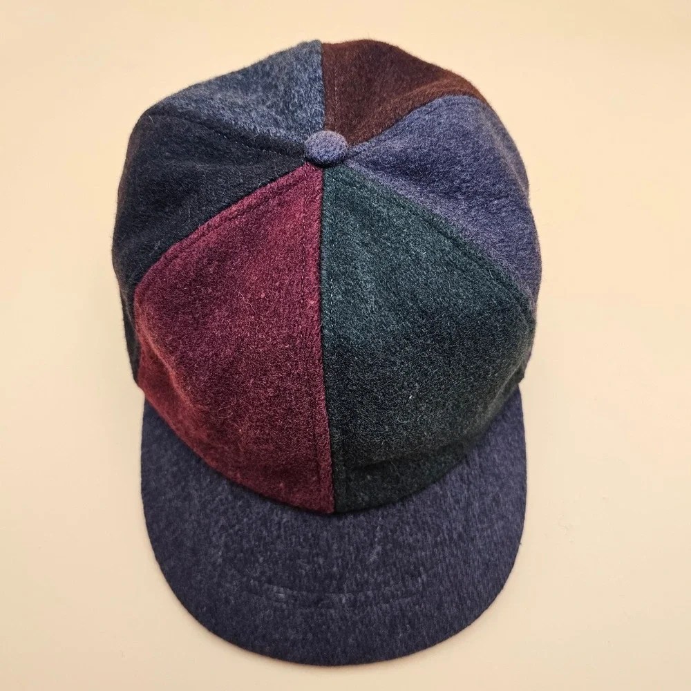 J. Crew‎ Colorblock Wool Blend Baseball Cap Hat Size Large Made in USA